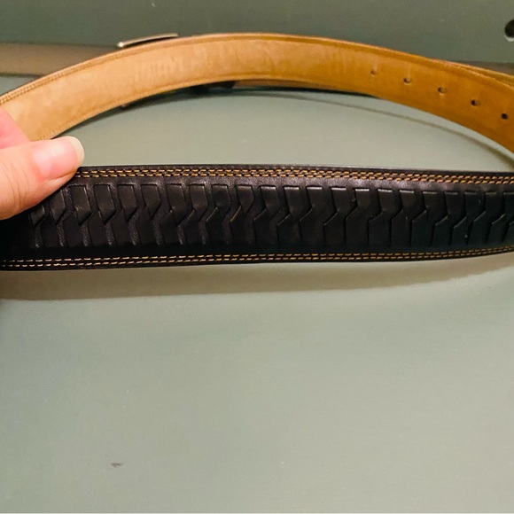 Cole Haan Mens Black Whitefield Woven Braided Leather Belt - Size 46 - Picture 5 of 8